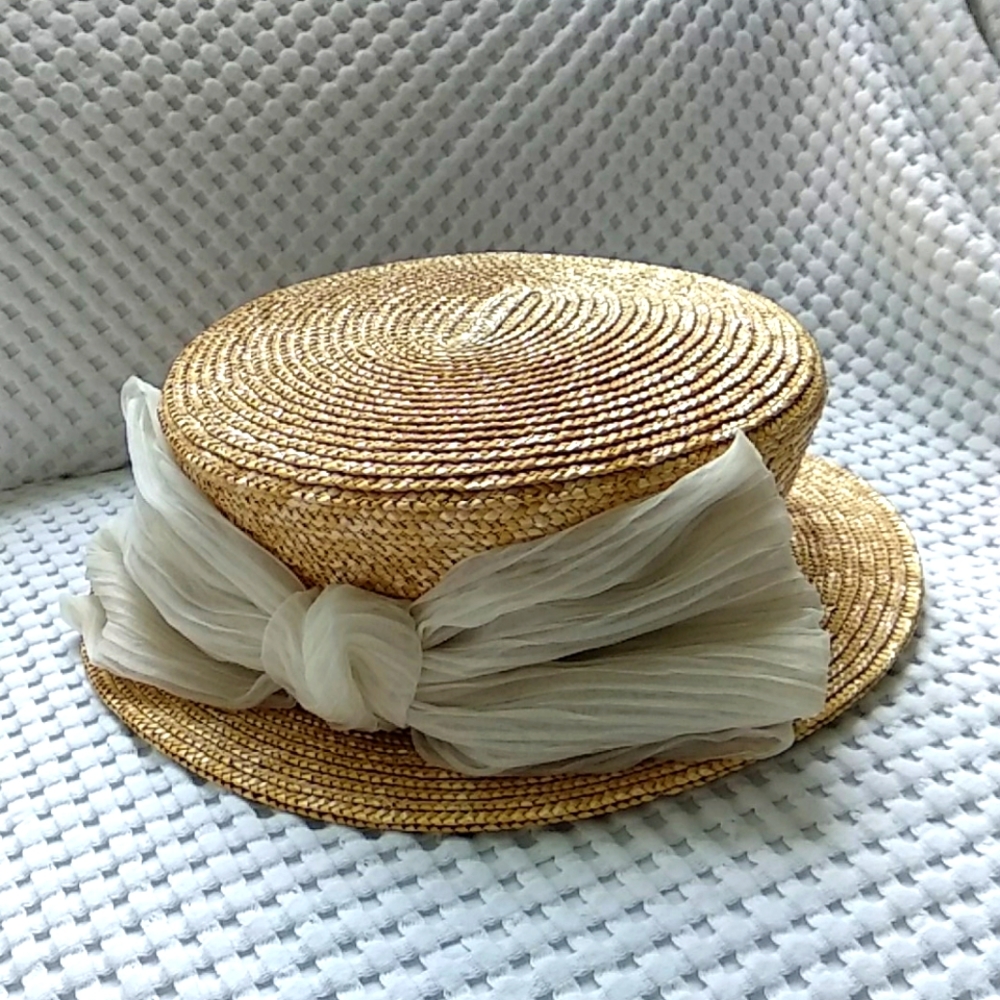 Vintage Lilliput Pork Pie Straw Hat